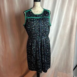 I Heart Robson size 12 Dress Blue Green White Specks Dress Keyholes in the back